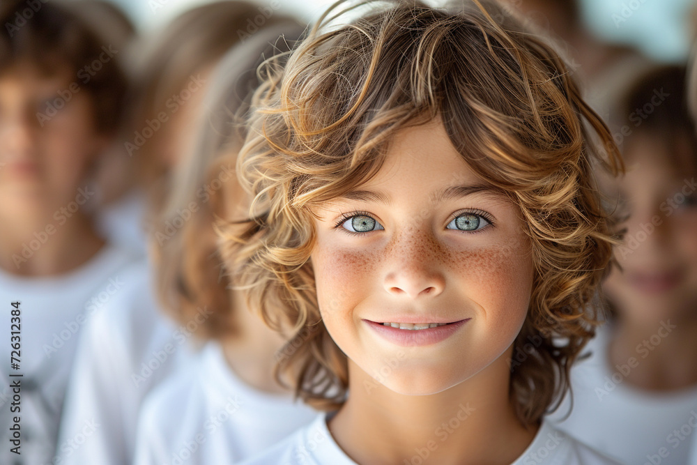Smiling Child's Close-Up Portrait with Beautiful Eyes and Youthful Expression Smiling Child's Close-Up Portrait with Beautiful Eyes and Youthful Expression