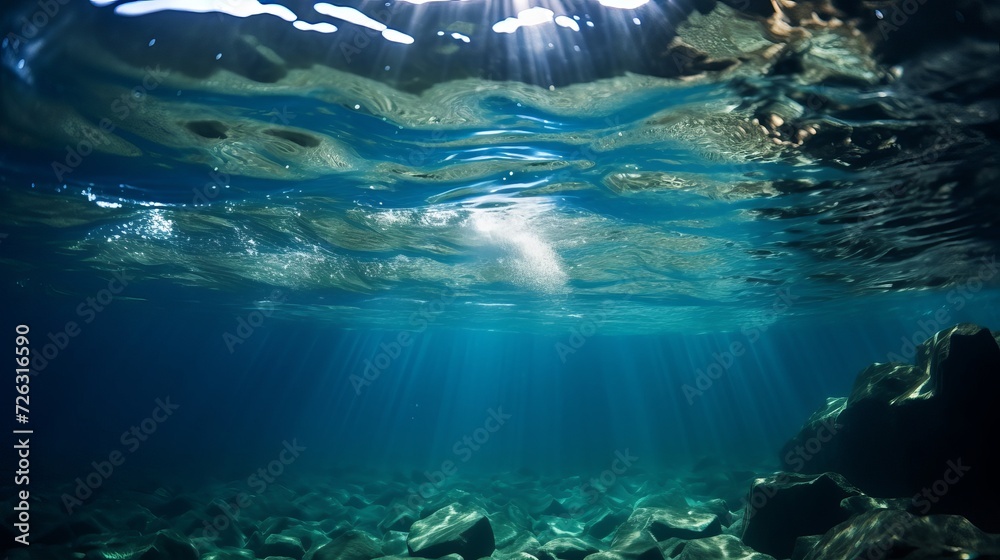 Underwater view of swimming in sea