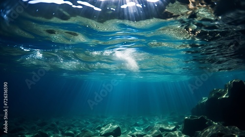Underwater view of swimming in sea