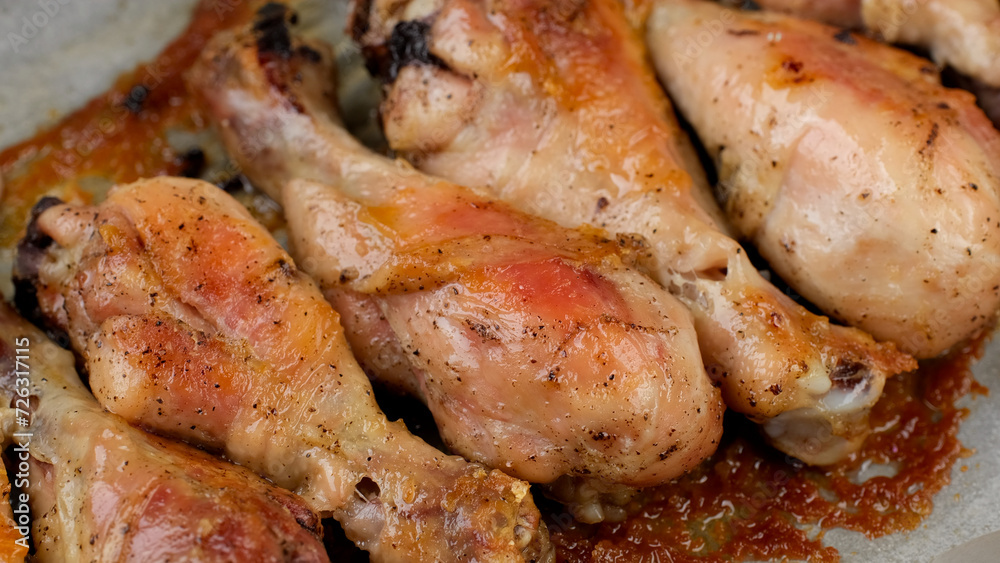 Fresh Fried chicken legs close up Fresh Fried chicken legs close up