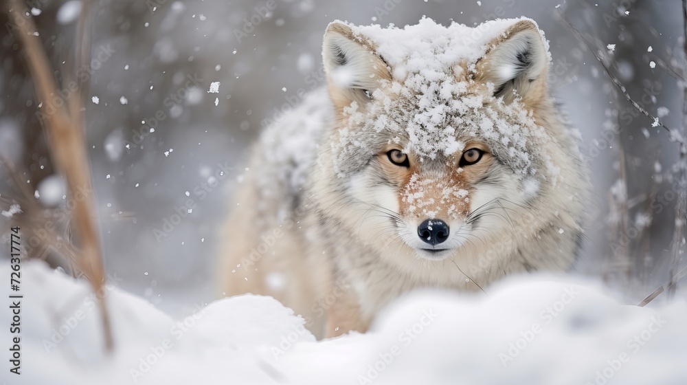 Naklejka premium Wildlife flakes observe fur japan