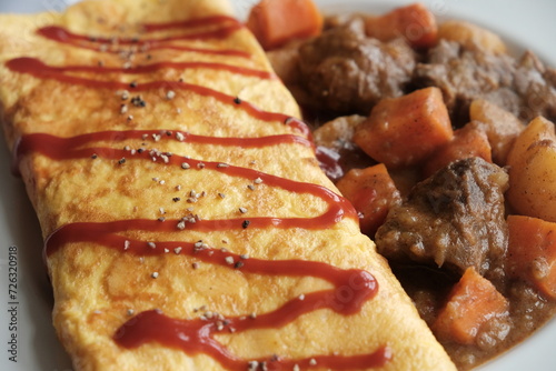 Close up of Beef with potatoes and vegetables