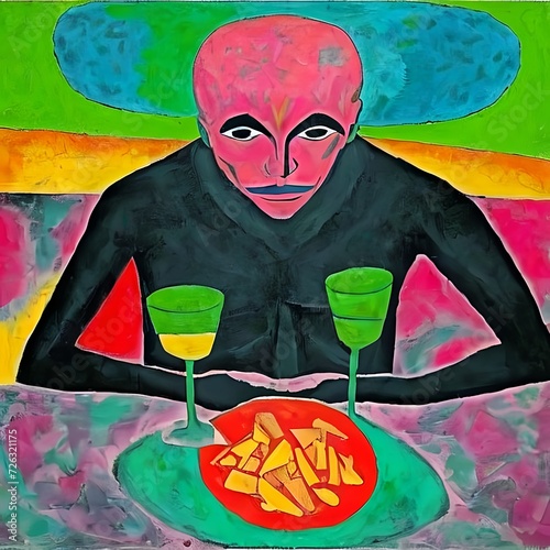 Man sitting at a table with...