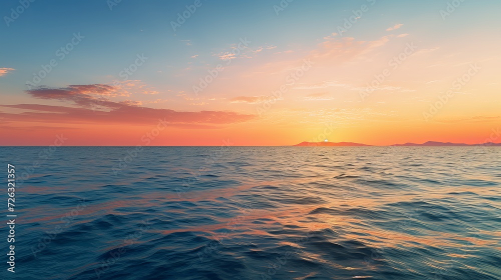 Sea horizon by sunset