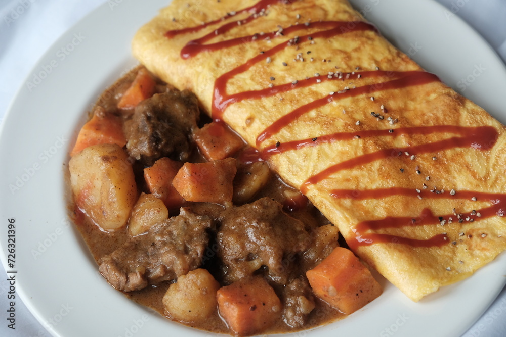 curry beef steak with vegetables