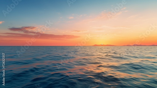 Sea horizon by sunset photo