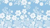 Seamless pattern of white lace on a light blue background