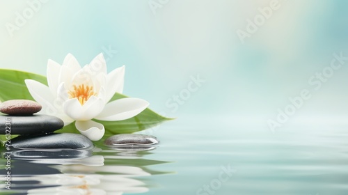 Spa stones and water lily spa theme banner