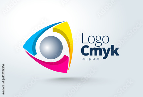 Logo CMYK Ink Printing theme. Template design vector. White background.