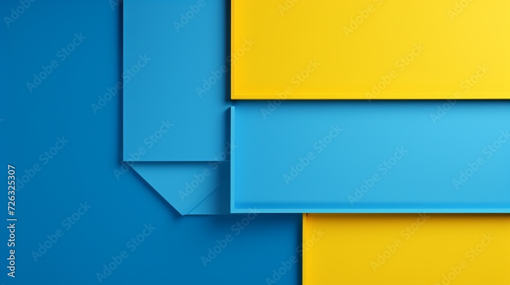 Blue and yellow frames on bicolor background Blue and yellow frames on bicolor background