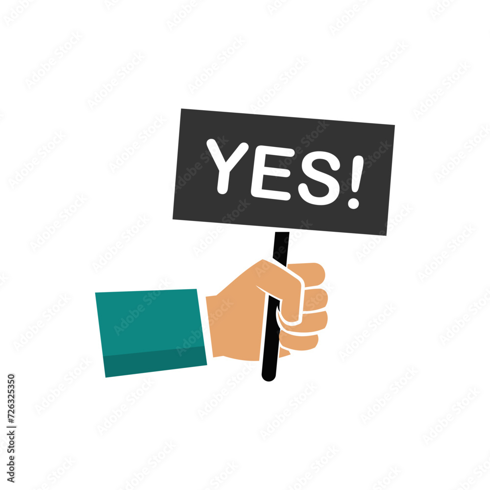 yes answer choice design vector illustration, person say yes vote yes answer choice design vector illustration, person say yes vote