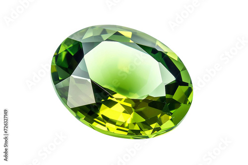 Chrysoberyl Green Gemstone on Transparent Background