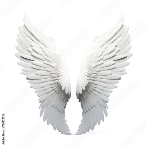 Minimal angel wings, solid on transparency background PNG