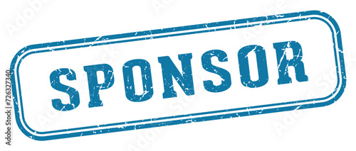 sponsor stamp. sponsor rectangular stamp on white background