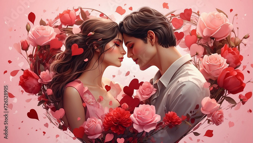 couple kissing in the garden