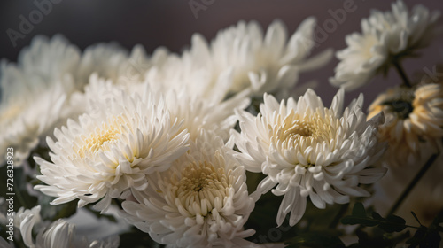 beautiful Chrysanthemum bouquet bathed in soft morning light