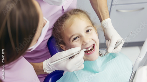 Pediatric Dentistry  Child at the dentist with a smile on his face