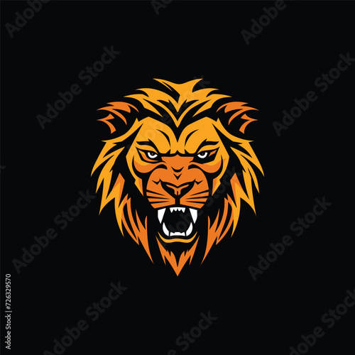 lion head logo template vector icon 