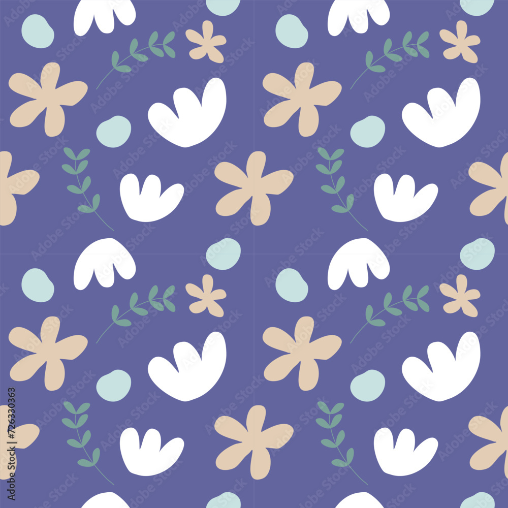 seamless pattern with flowers on blue background seamless pattern with flowers on blue background