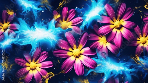 Creative background made of flowers