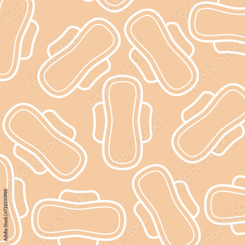 Menstruation and sanitary napkin icon isolated seamless pattern