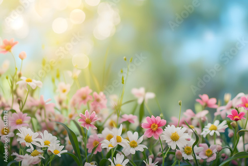 Spring background with beautiful flowers. © Pacharee