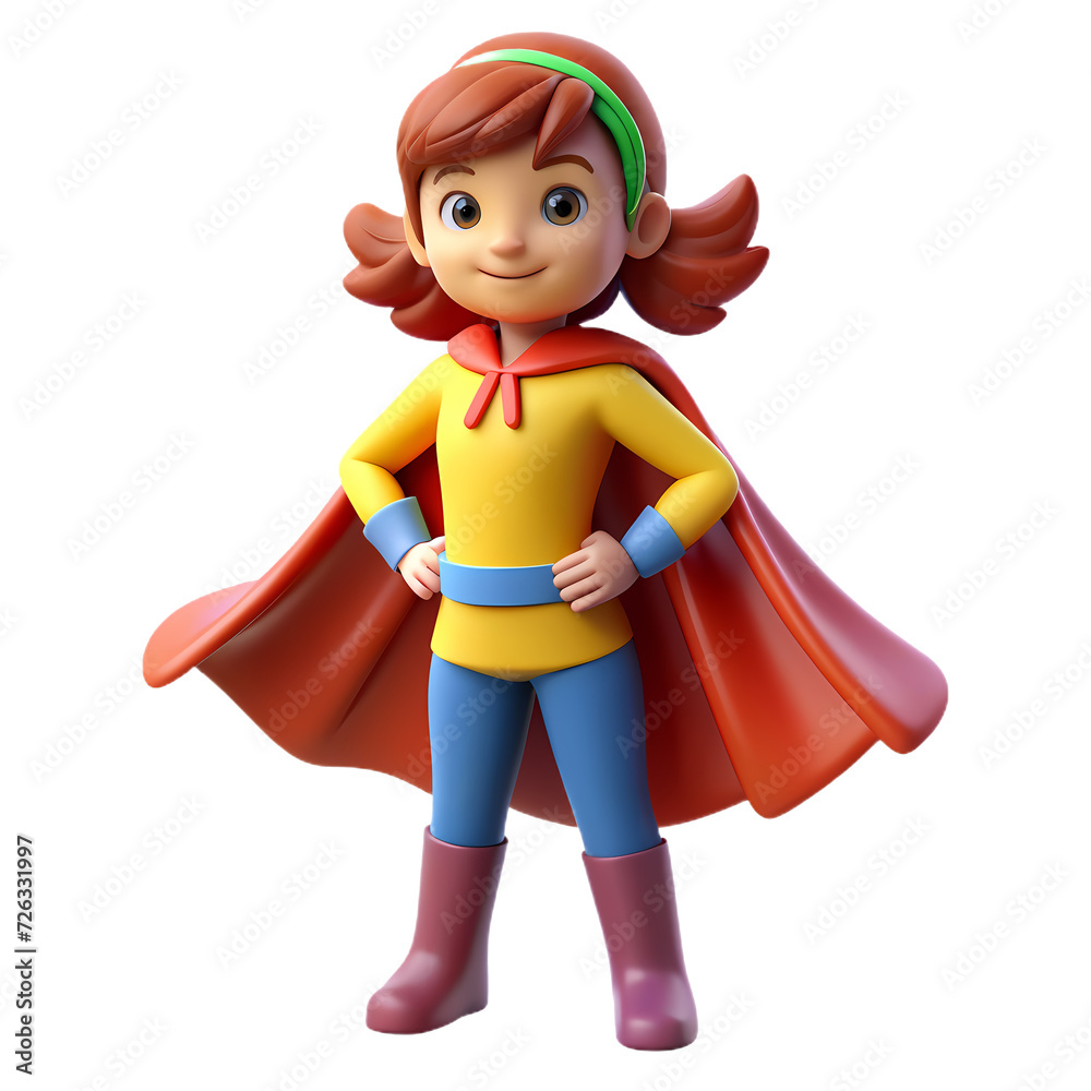 Little Chibi Hero with Costume, Print ready avatar
