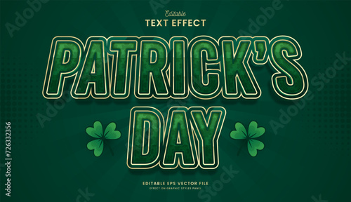 decorative editable st patricks day text effect vector design