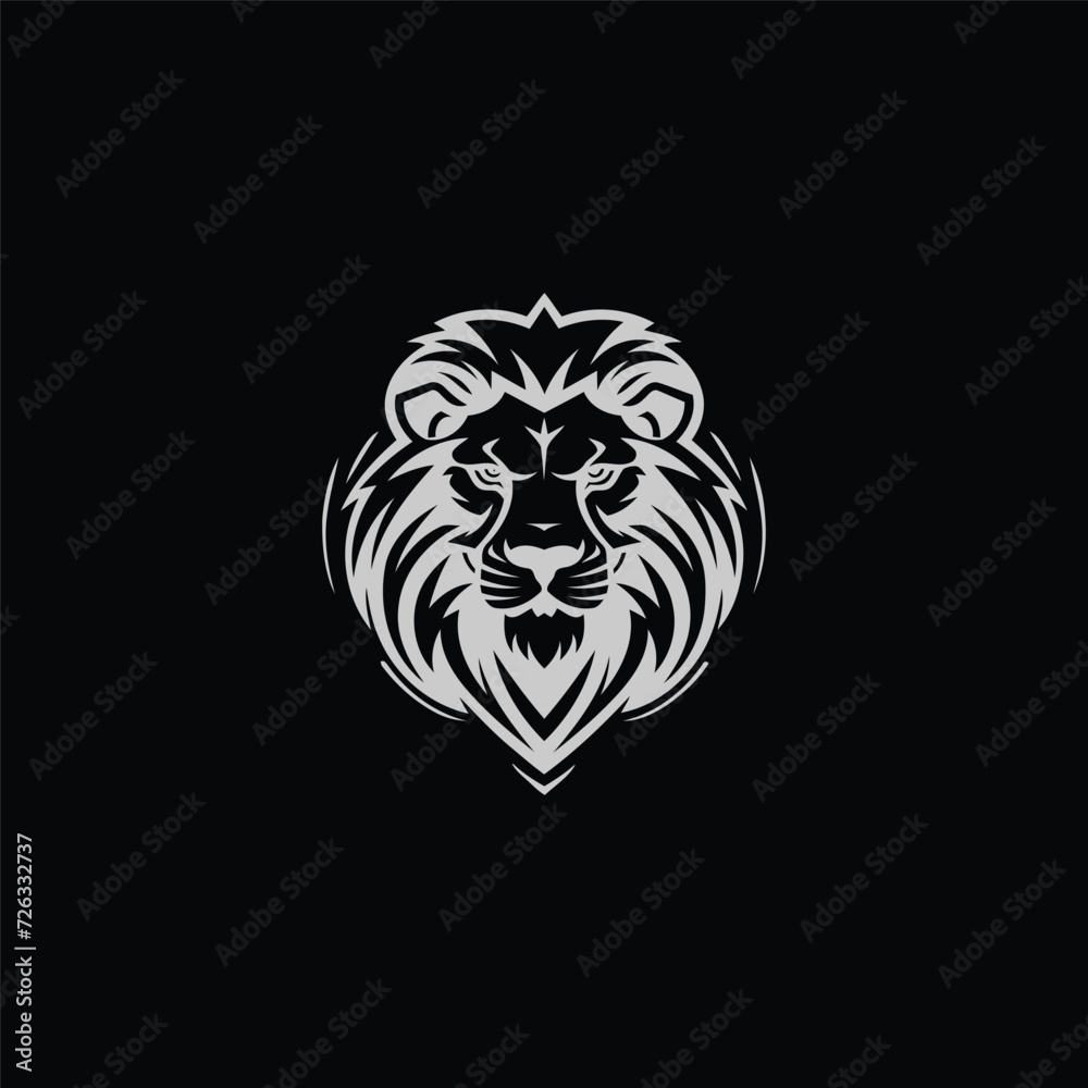 lion head logo template vector icon
