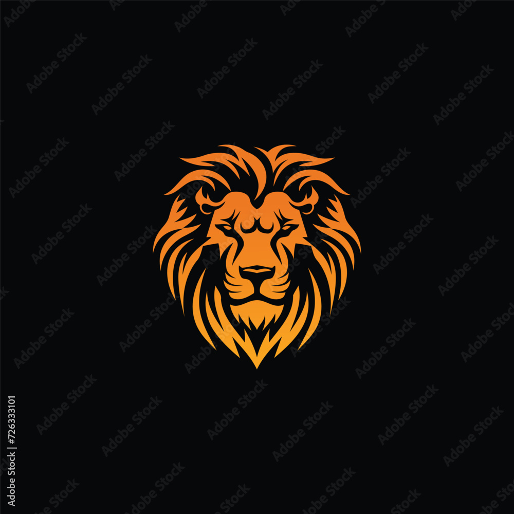 lion head logo template vector icon
