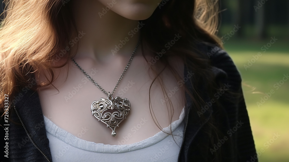 Medallion pendant in shape of heart