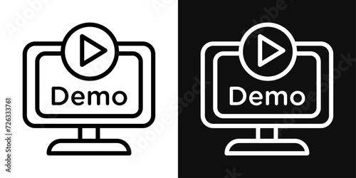 Demo Video Icon Set. Vector Illustration