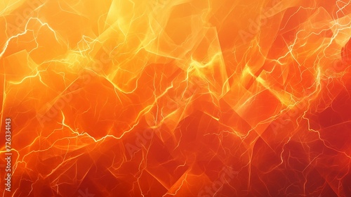 Orange background with electric lightning, discharge of energy, the concept of a banner of strength and power photo