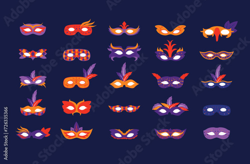 Carnaval Mask Collection Brazil Cranival Vector