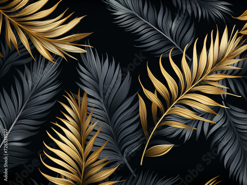 golden palm leaves background