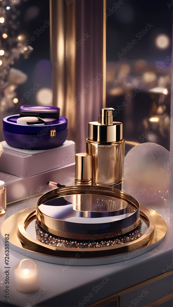Shiny bottle and perfume Shiny bottle and perfume