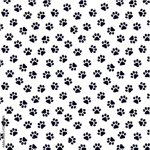 Pattern Footprints of a dog or cat. Isolated silhouette vector.