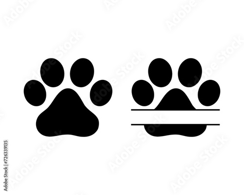 Dog or cat footprints. Vector isolated silhouette.