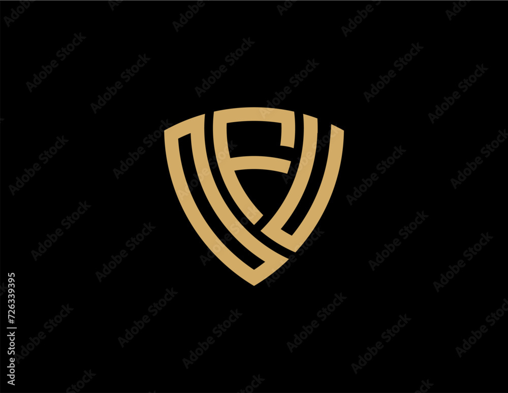 OFU creative letter shield logo design vector icon illustration OFU creative letter shield logo design vector icon illustration