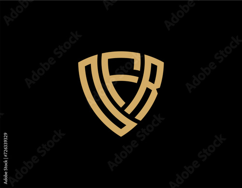 OFR creative letter shield logo design vector icon illustration