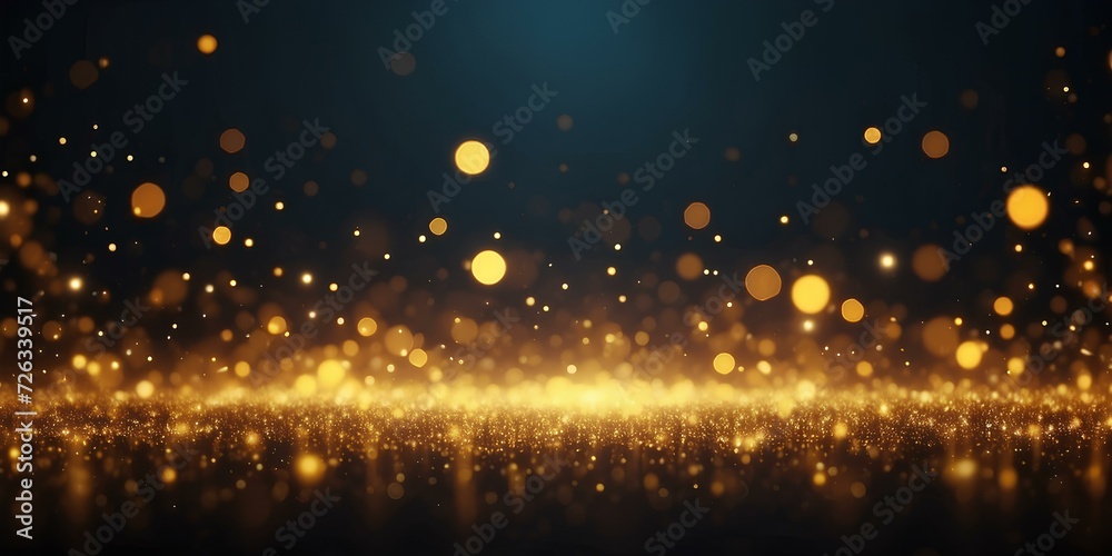 Naklejka premium Yellow Glow Particle Abstract Bokeh Background: Vibrant Light and Texture