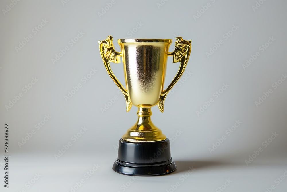Shiny gold trophy cup isolated on white background for modern achievement and success concept Shiny gold trophy cup isolated on white background for modern achievement and success concept
