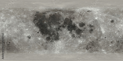 Fototapeta Naklejka Na Ścianę i Meble -  moon, earth moon, 360° vr equirectangular surface map texture 14k