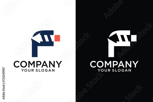 initial letter P drill logo
