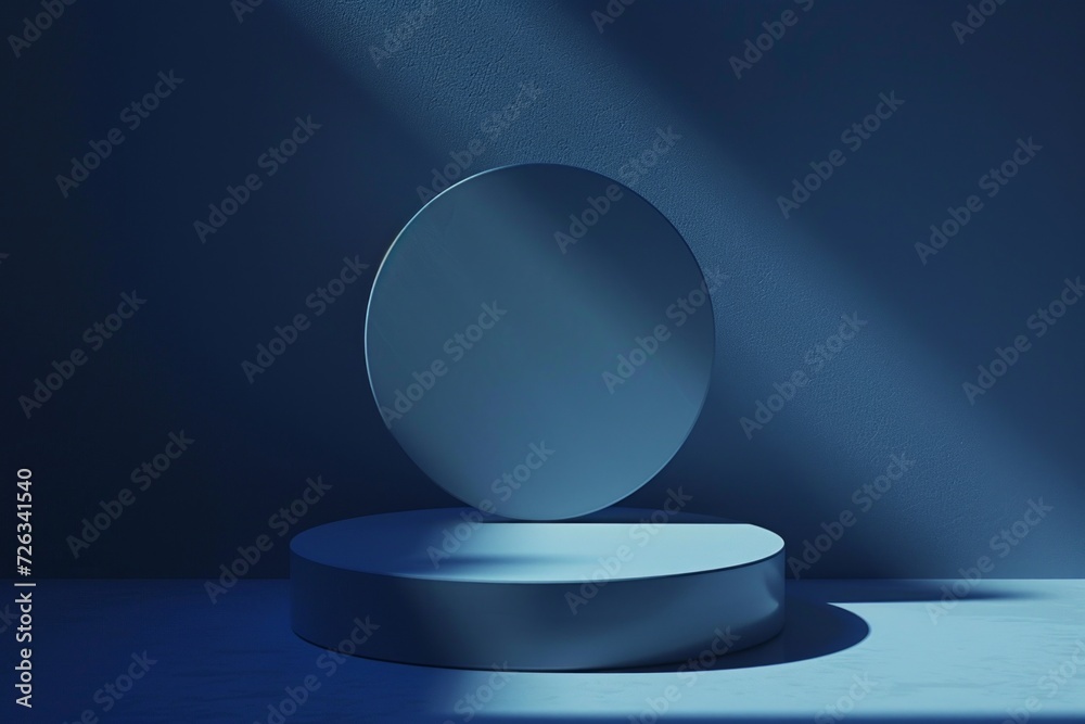 Blue light illuminates a darkroom in a flat composition, brand positioning picture Blue light illuminates a darkroom in a flat composition, brand positioning picture