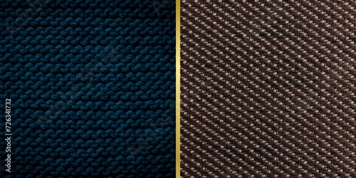 Black background with checkered pattern, closeup. Structure of the fabric macro.