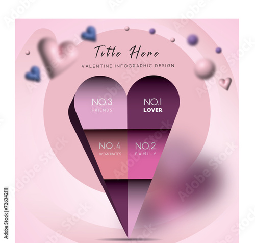 pinky vector infographic design with awesome 3d effects