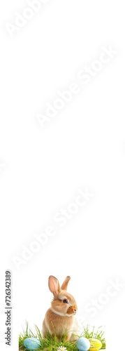 Fototapeta Easter bunny on white background. Banner
