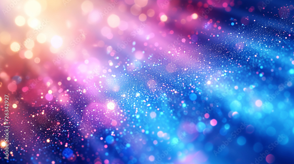 Vibrant pink and blue light rays with bokeh effect perfect for celebration and abstract backgrounds.