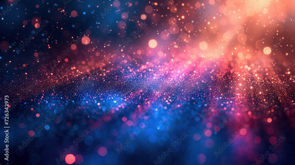 Vibrant pink and blue light rays with bokeh effect perfect for celebration and abstract backgrounds. - obrazy, fototapety, plakaty 